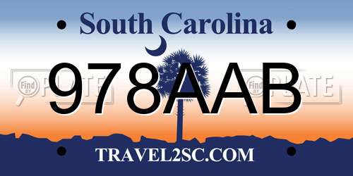 978AAB South Carolina License Plate