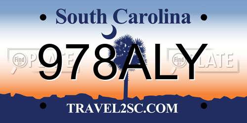 978ALY South Carolina License Plate