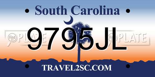 9795JL South Carolina License Plate