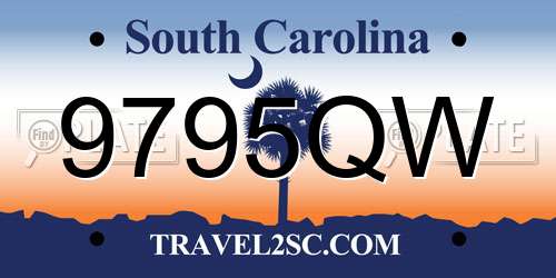 9795QW South Carolina License Plate