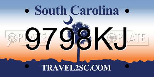 9798KJ South Carolina License Plate