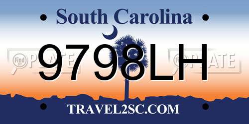 9798LH South Carolina License Plate