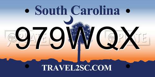 979WQX South Carolina License Plate