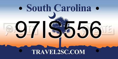 97IS556 South Carolina License Plate