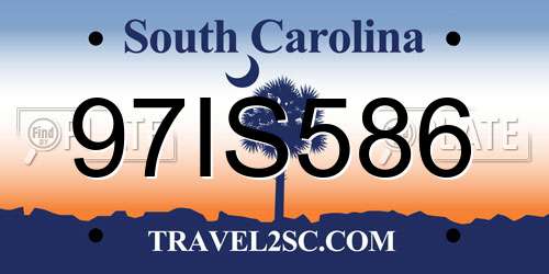 97IS586 South Carolina License Plate