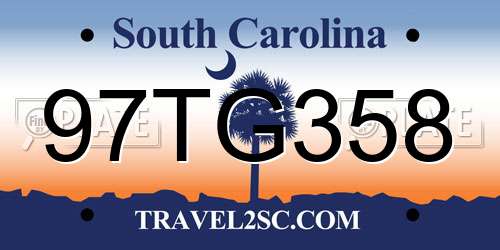 97TG358 South Carolina License Plate