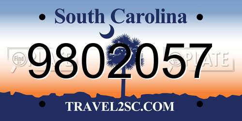 9802057 South Carolina License Plate