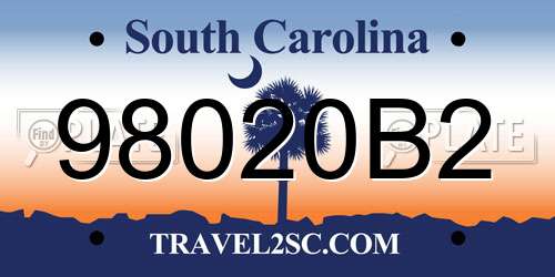 98020B2 South Carolina License Plate