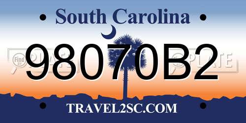 98070B2 South Carolina License Plate