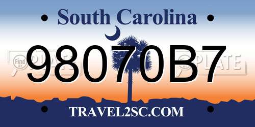 98070B7 South Carolina License Plate