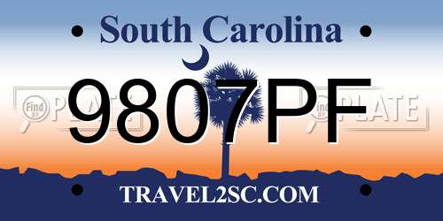 9807PF South Carolina License Plate