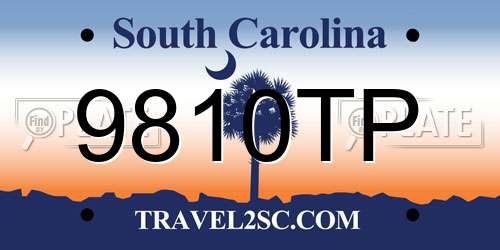 9810TP South Carolina License Plate