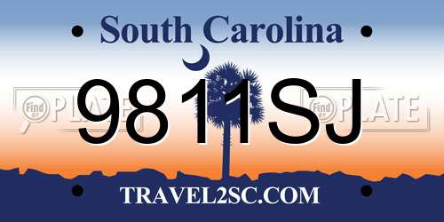 9811SJ South Carolina License Plate