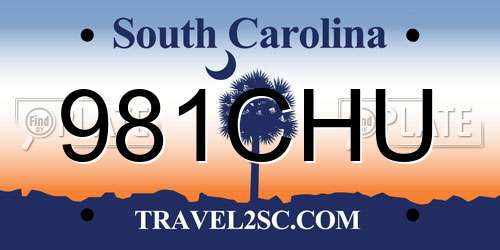 981CHU South Carolina License Plate