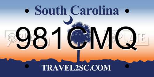 981CMQ South Carolina License Plate