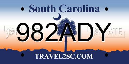 982ADY South Carolina License Plate