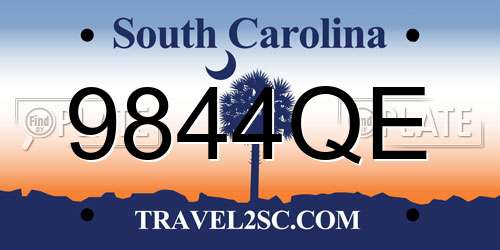 9844QE South Carolina License Plate
