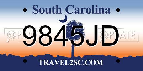 9845JD South Carolina License Plate