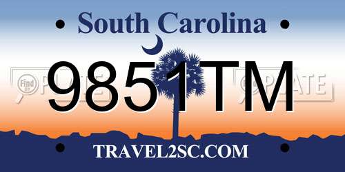 9851TM South Carolina License Plate