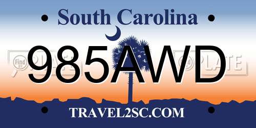 985AWD South Carolina License Plate