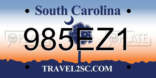 985EZ1 South Carolina License Plate