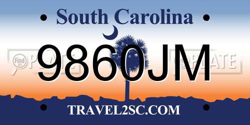 9860JM South Carolina License Plate