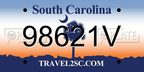 98621V South Carolina License Plate