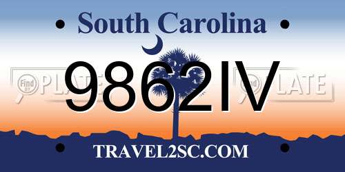 9862IV South Carolina License Plate