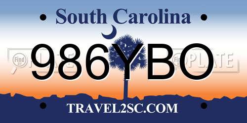 986YBO South Carolina License Plate