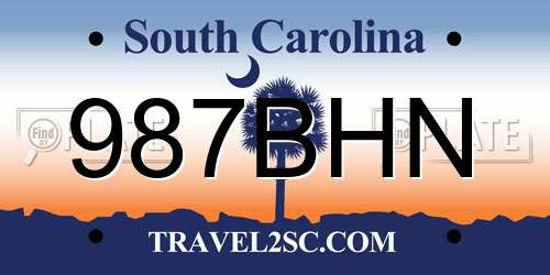 987BHN South Carolina License Plate