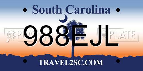 988EJL South Carolina License Plate