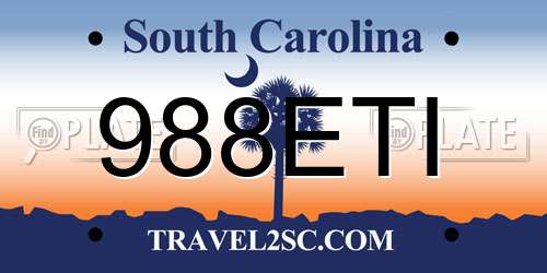 988ETI South Carolina License Plate