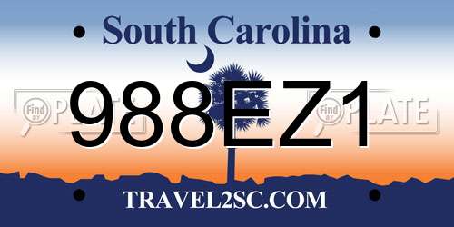 988EZ1 South Carolina License Plate