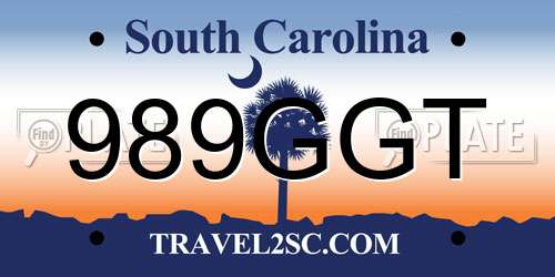 989GGT South Carolina License Plate