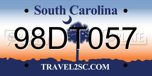 98DT057 South Carolina License Plate