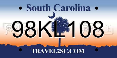 98KL108 South Carolina License Plate