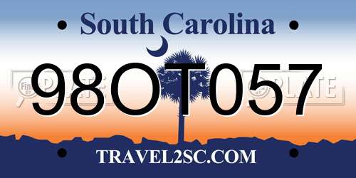 98OT057 South Carolina License Plate
