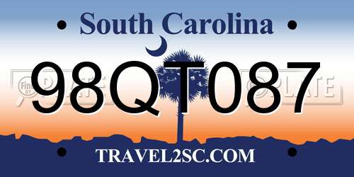98QT087 South Carolina License Plate