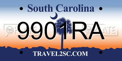 9901RA South Carolina License Plate