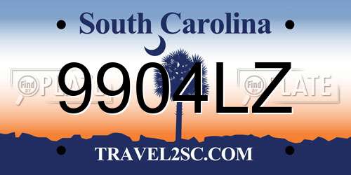 9904LZ South Carolina License Plate