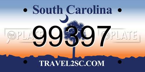 99397 South Carolina License Plate