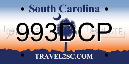 993DCP South Carolina License Plate