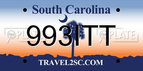 993ITT South Carolina License Plate