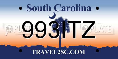 993ITZ South Carolina License Plate