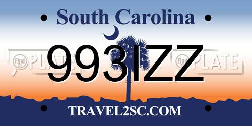 993IZZ South Carolina License Plate