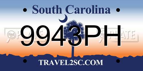 9943PH South Carolina License Plate
