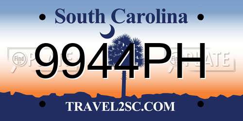 9944PH South Carolina License Plate