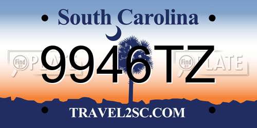 9946TZ South Carolina License Plate