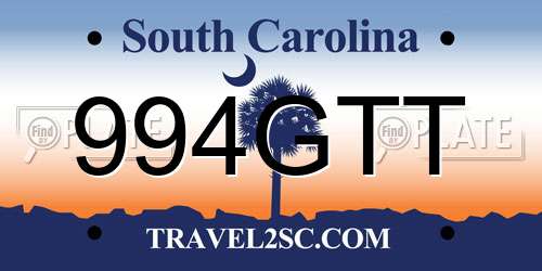994GTT South Carolina License Plate