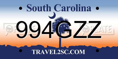 994GZZ South Carolina License Plate